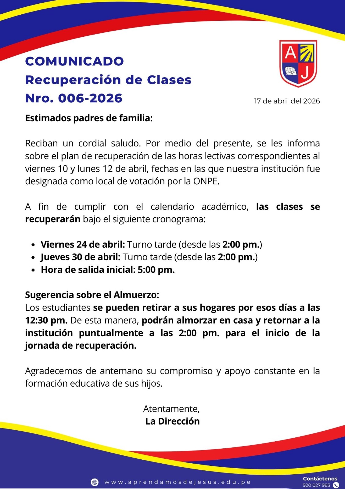 RECUPERACIÓN DE CLASES