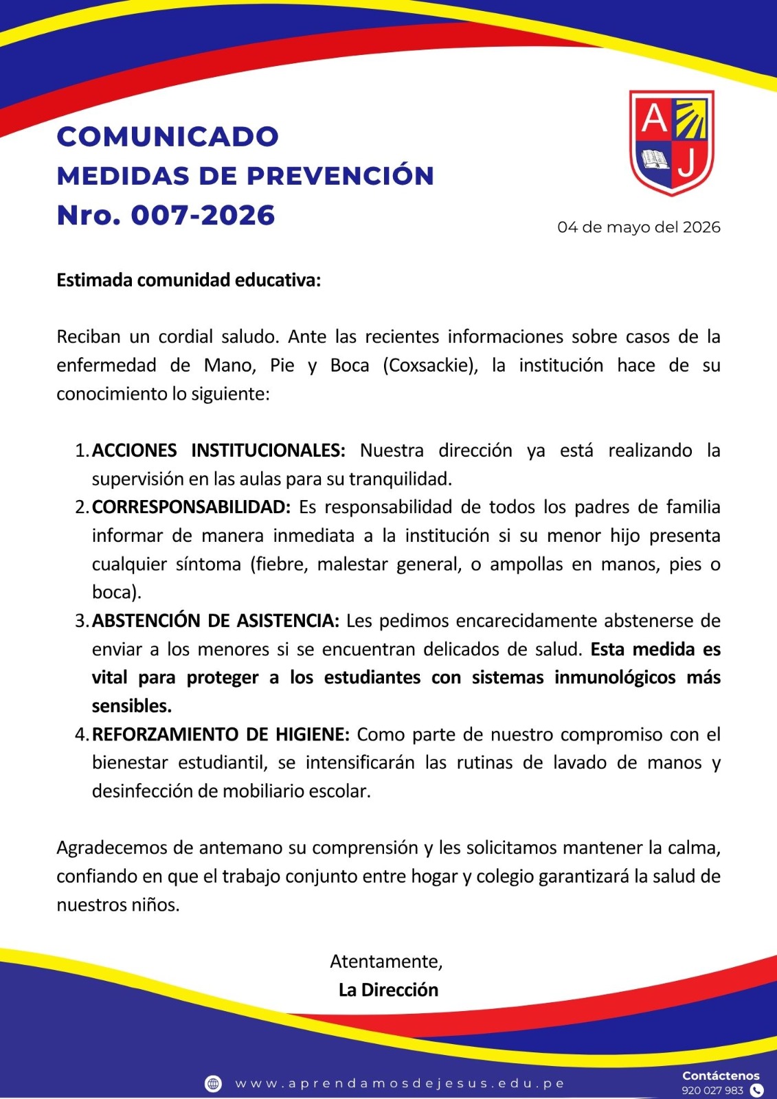 MEDIDAS DE PREVENCIÓN