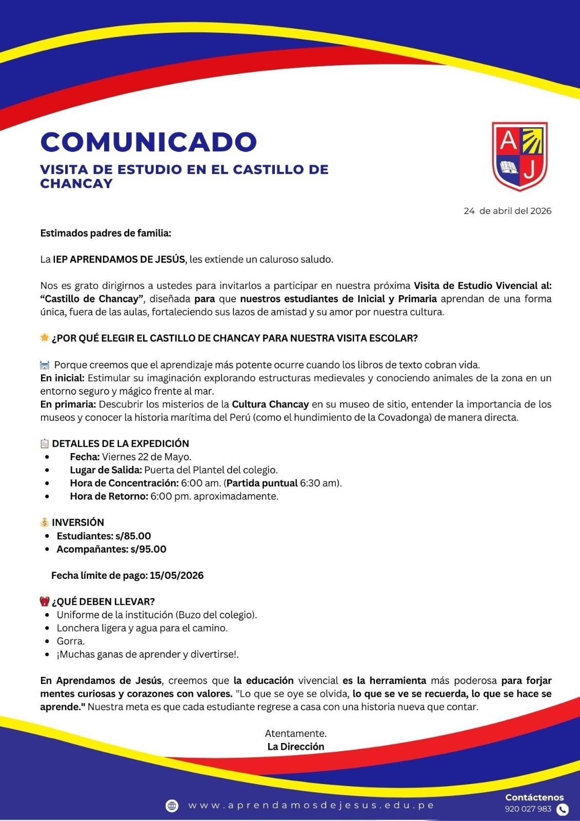 VISITA DE ESTUDIO CASTILLO DE CHANCAY